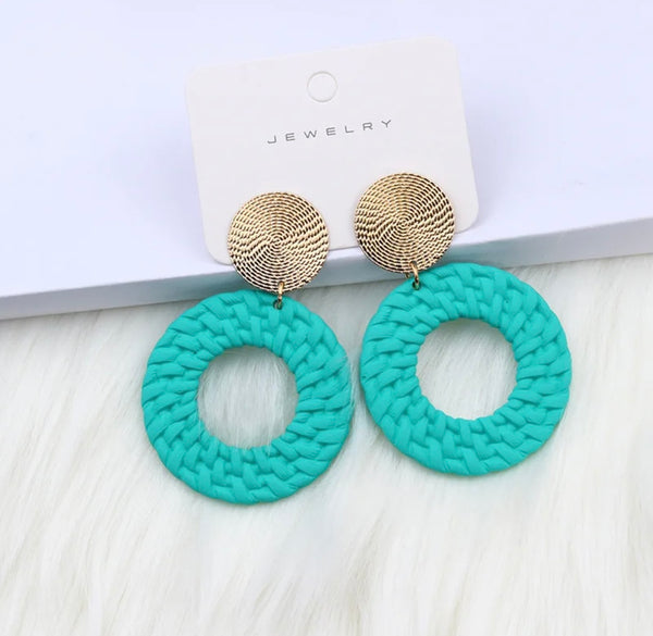 Turquoise & Gold Dangle Earrings