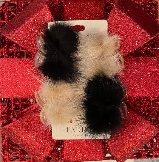 Fuzzy Mini Hair Clip - 4 pack