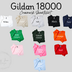 Gildan Heavy Blend color chart showing fabric color options as of February 18, 2025