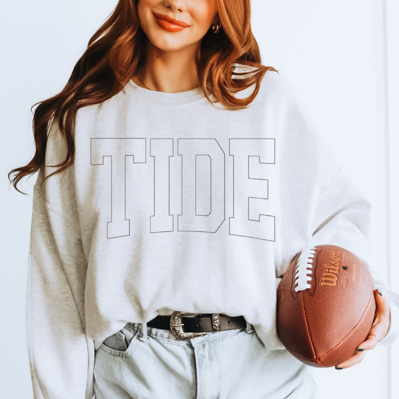 Tone-on-Tone Tide Embroidered Sweatshirt 