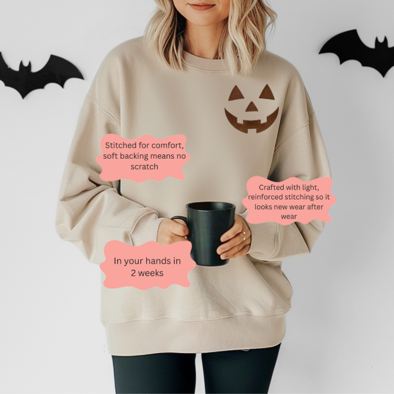 Embroidered Pumpkin Sweatshirt