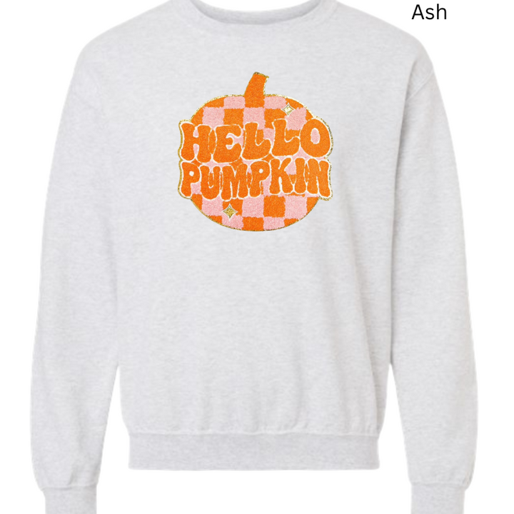 Hello Pumpkin Chenille Patch Sweatshirt 