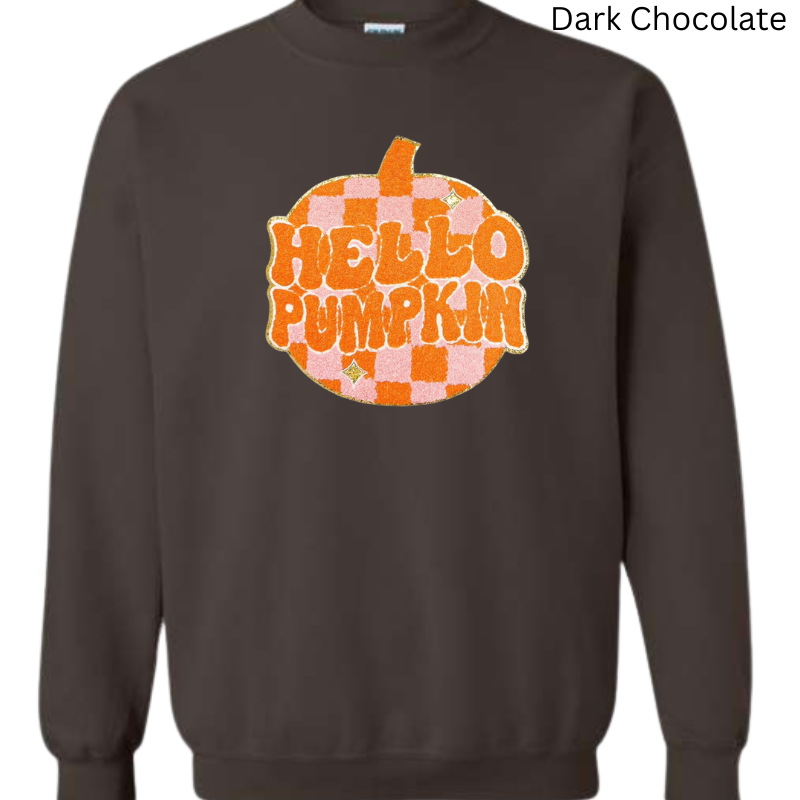 Hello Pumpkin Chenille Patch Sweatshirt 