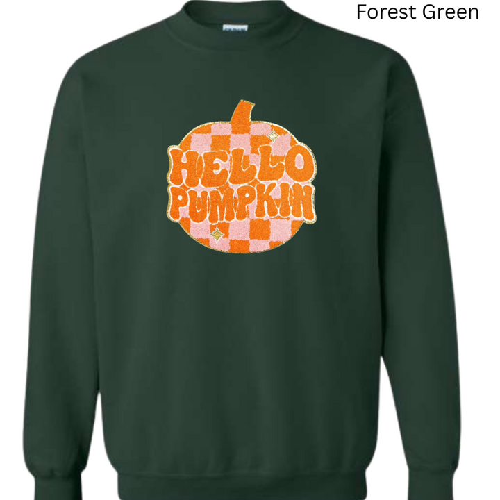 Hello Pumpkin Chenille Patch Sweatshirt 