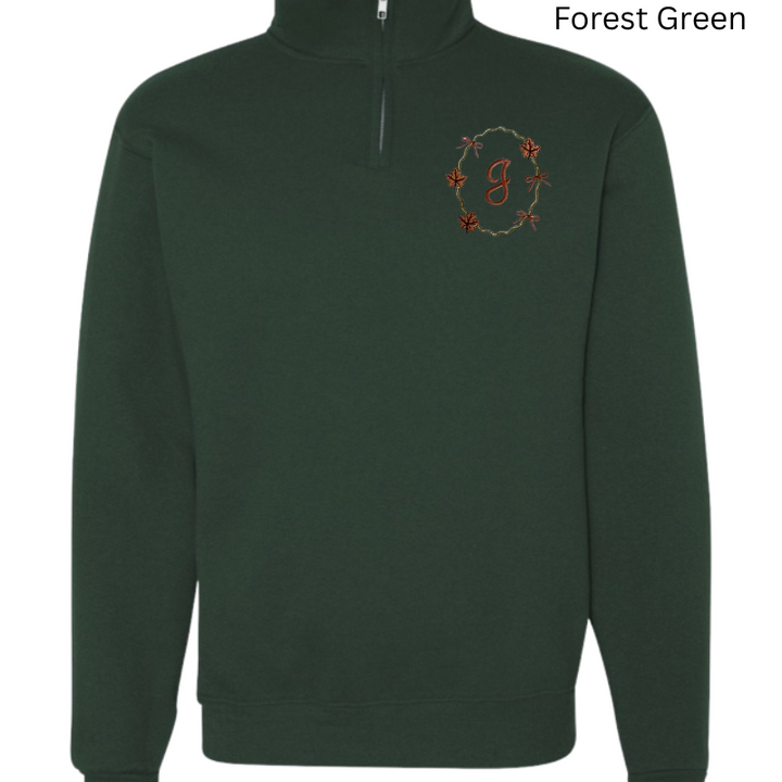 Monogrammed Fall Frame Embroidered Pullover 
