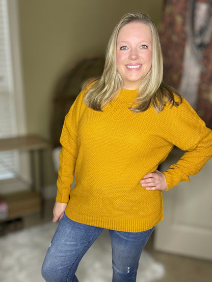 Golden Mustard Round Neck Sweater