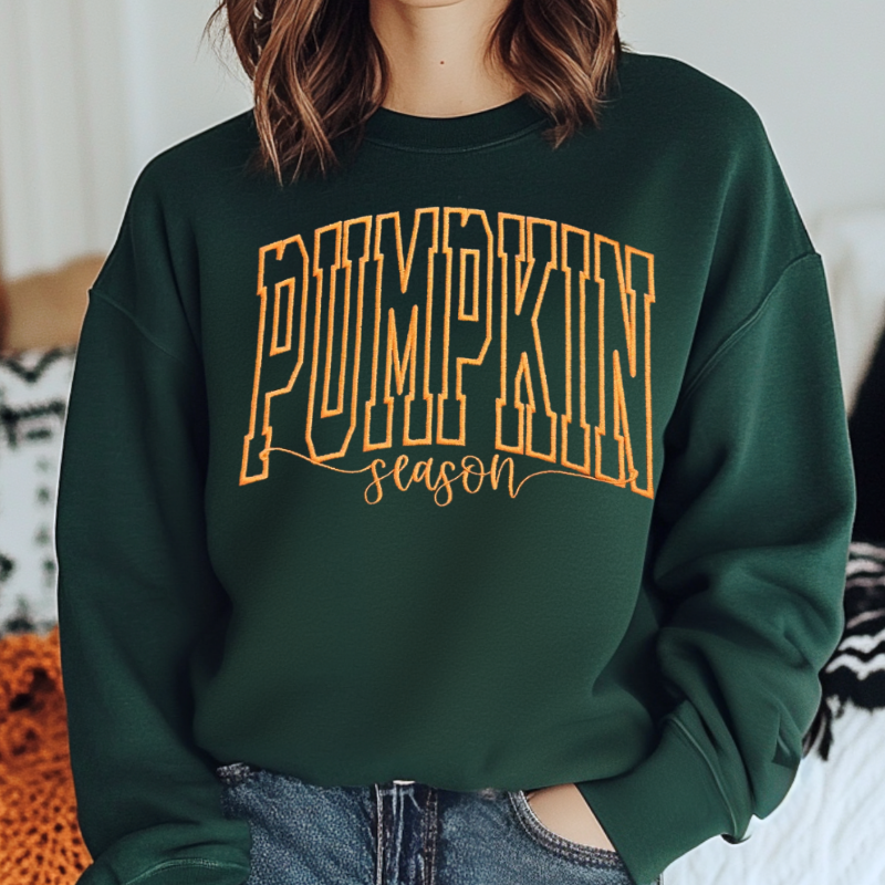 Pumpkin Season Embroidered Sweatshirt