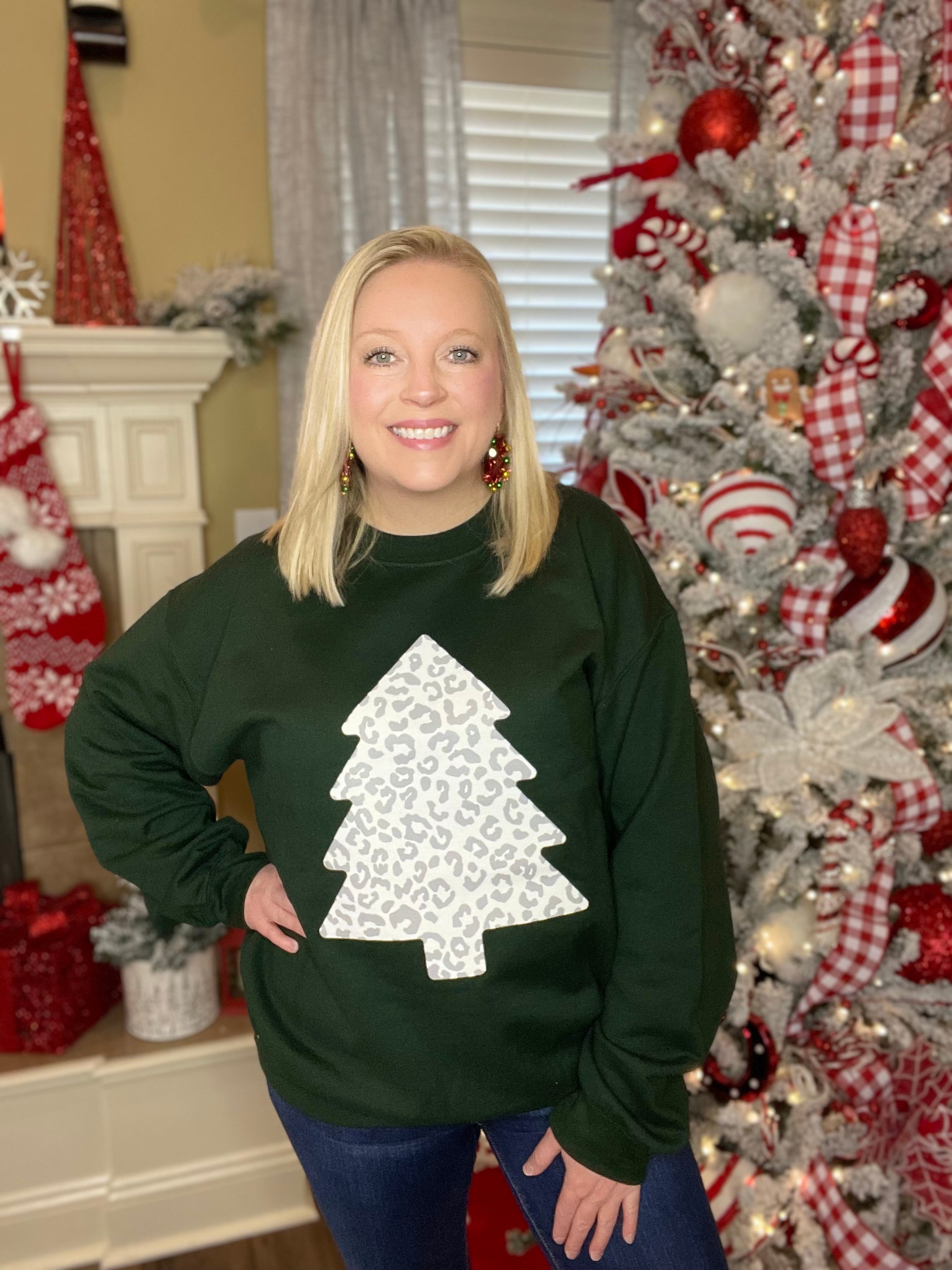 Leopard print discount christmas tree jumper