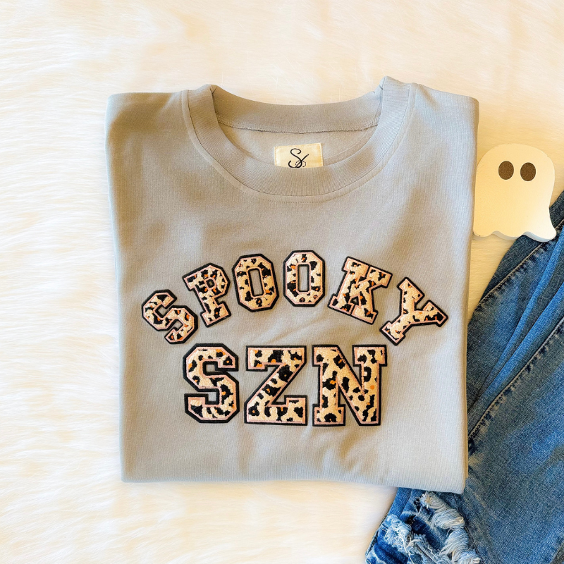 Leopard Chenille Spooky Szn Sweatshirt 