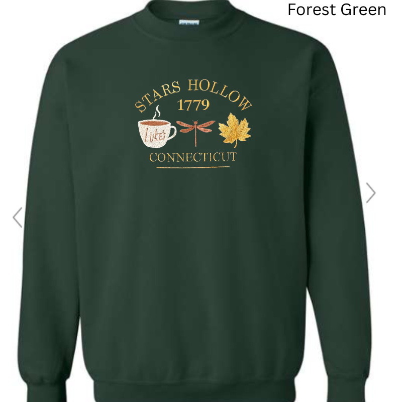 Connecticut 1779 Coffee Dragonfly Fall Embroidered Sweatshirt 