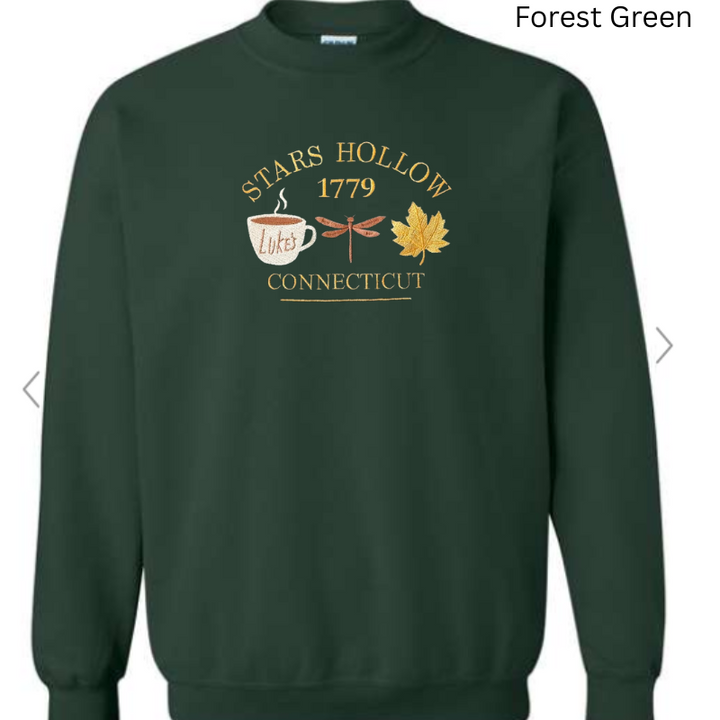 Connecticut 1779 Coffee Dragonfly Fall Embroidered Sweatshirt 