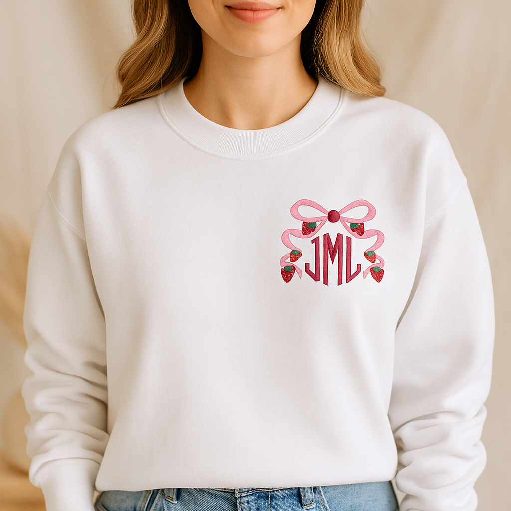 Berries & Bows Monogrammed Sweatshirt