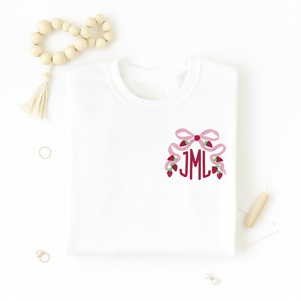 Berries & Bows Monogrammed Sweatshirt