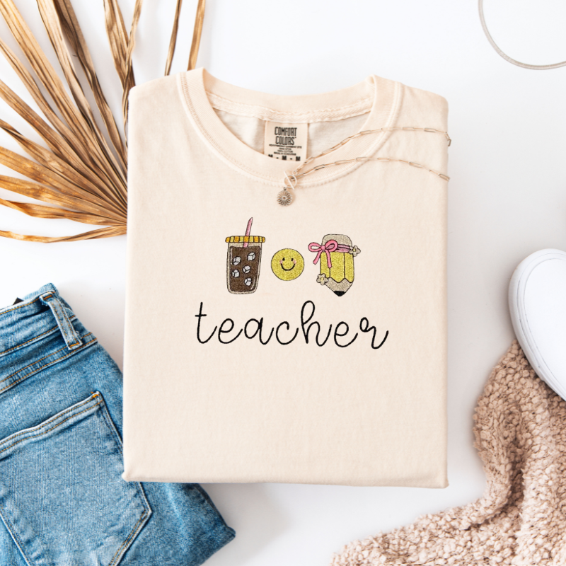 Teacher Embroidered T-Shirt 