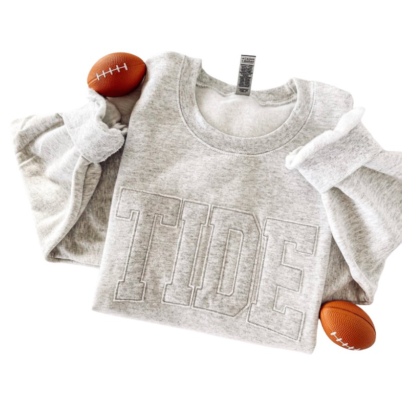 Tone-on-Tone Tide Embroidered Sweatshirt