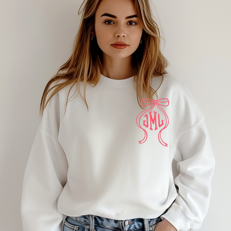 Bow monogram sweatshirt 