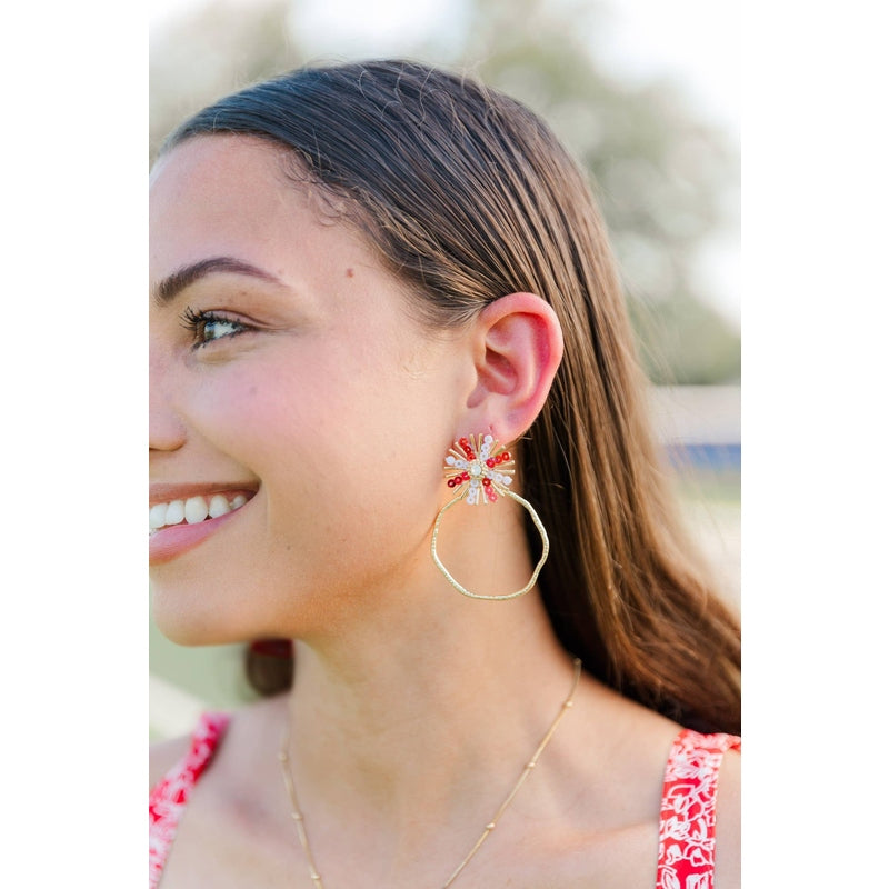 Gameday Sequin Sunburst Hoops: Purple/Gold / Rectangle