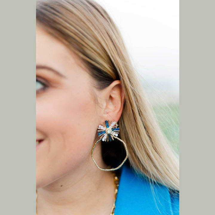 Gameday Sequin Sunburst Hoops: Purple/Gold / Rectangle 