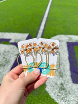 Gameday Sequin Sunburst Hoops: Black/Gold / Rectangle