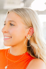 Gameday Sequin Sunburst Hoops: Black/Gold / Rectangle