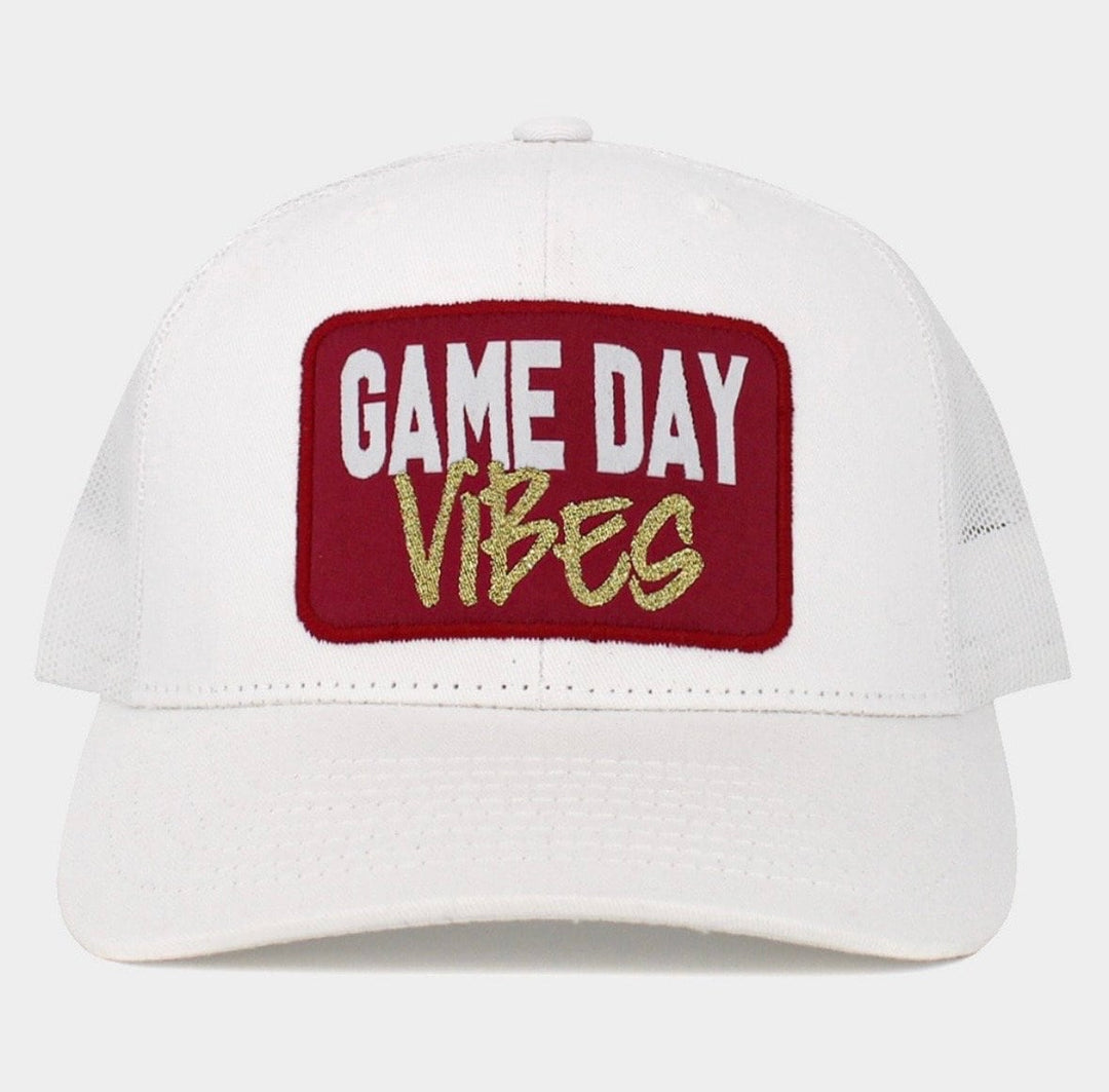 Game Day Vibes Mesh Back Hat | Women’s Game Day Hat | Alabama Football | Game Day Accessories For Mom | Red & White Hat