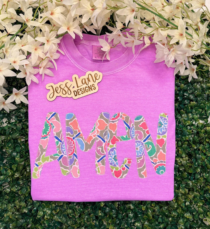 Colorful Amen Embroidered Christian T-Shirt | Comfort Colors Amen Shirt | Christian T-Shirt | Christian Gift | Faith Gift For Her 