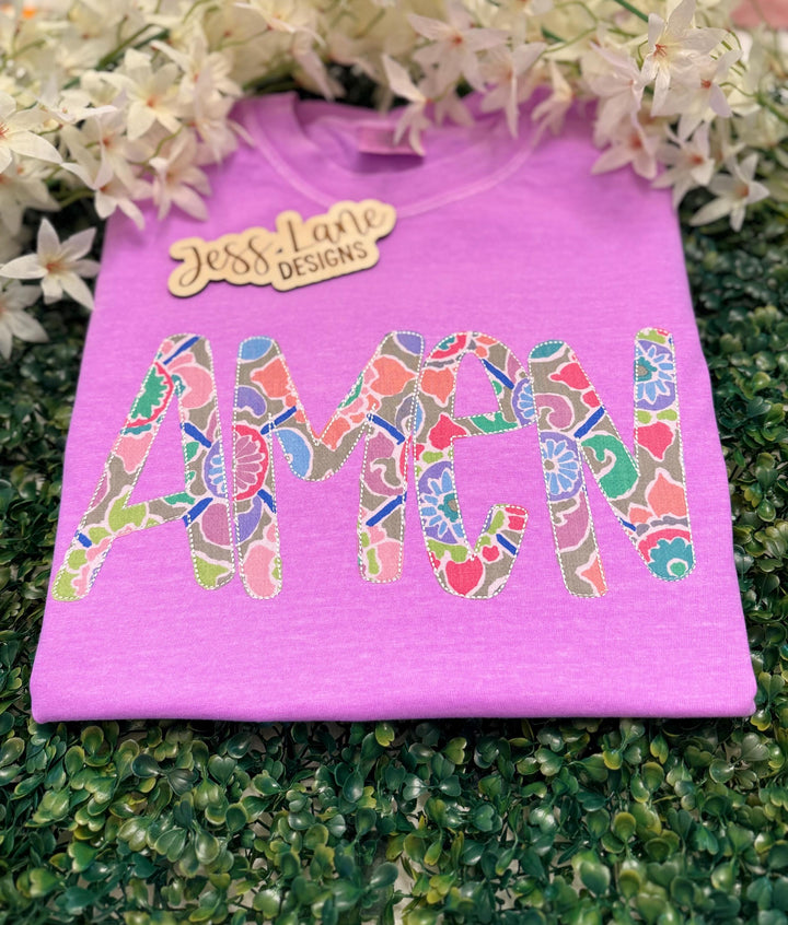 Colorful Amen Embroidered Christian T-Shirt | Comfort Colors Amen Shirt | Christian T-Shirt | Christian Gift | Faith Gift For Her 