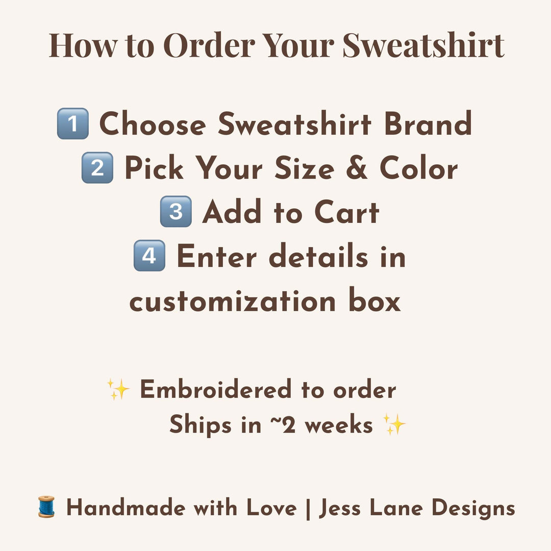 Christmas Embroidered Sweatshirt | Holiday Embroidery Crewneck | Cozy Christmas Outfit | Handmade Christmas Gift for Her