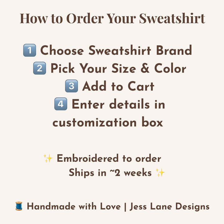 Christmas Embroidered Sweatshirt | Holiday Embroidery Crewneck | Cozy Christmas Outfit | Handmade Christmas Gift for Her