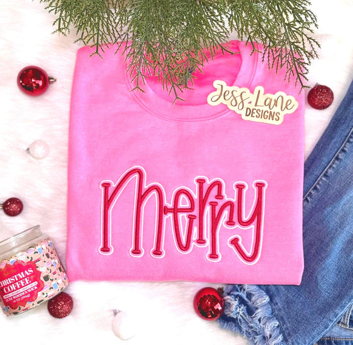 Merry Puff Embroidered Sweatshirt 
