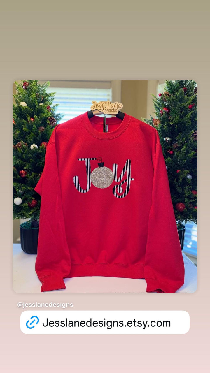JOY Christmas Embroidered Sweatshirt