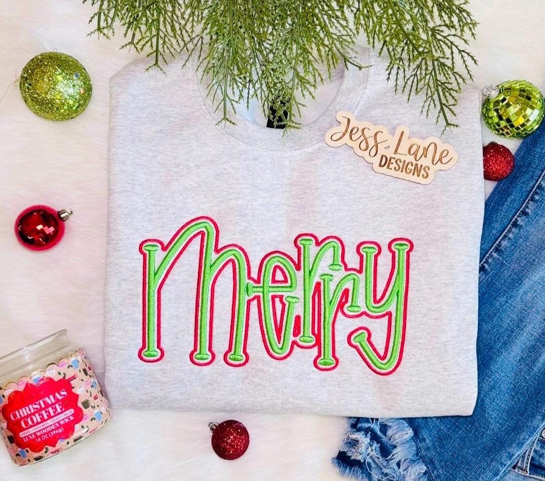 Merry Puff Embroidered Sweatshirt 