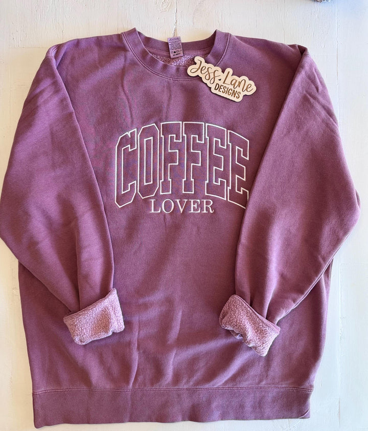 Coffee Lover Embroidered Sweatshirt | Saturday Morning Coffee Club Crewneck | Comfy Everyday Oversized Pullover | Preppy Gift for Her