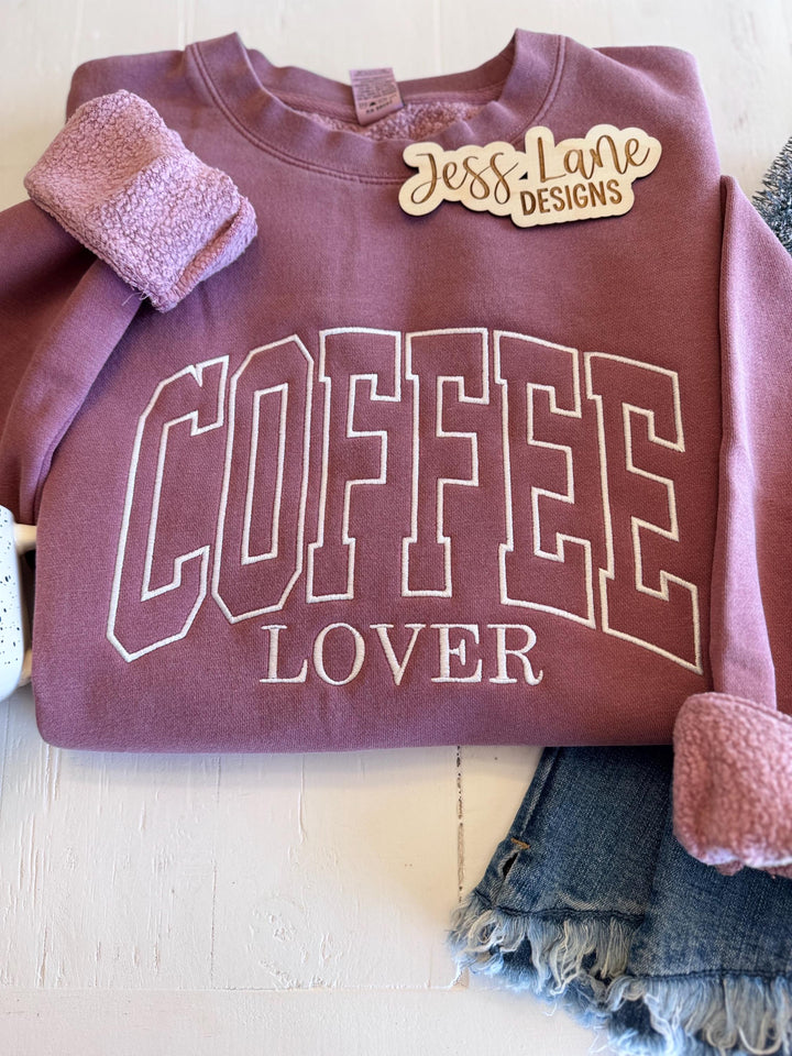 Coffee Lover Embroidered Sweatshirt | Saturday Morning Coffee Club Crewneck | Comfy Everyday Oversized Pullover | Preppy Gift for Her