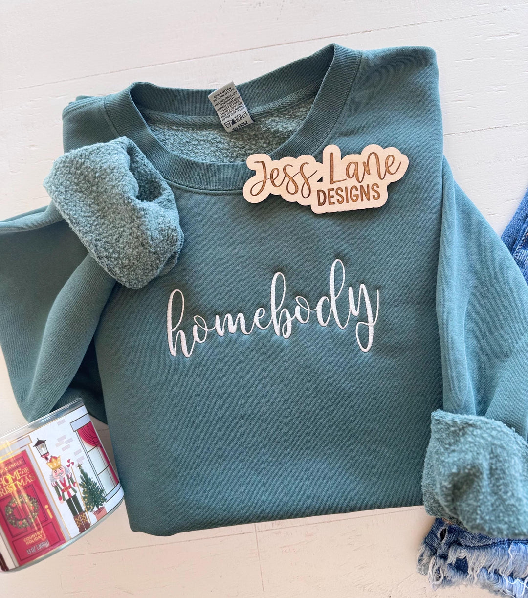 Homebody Embroidered Sweatshirt | Cozy Minimalist Crewneck | Neutral Homebody Pullover | Cozy Gift for Her | Simple Loungewear Sweatshirt