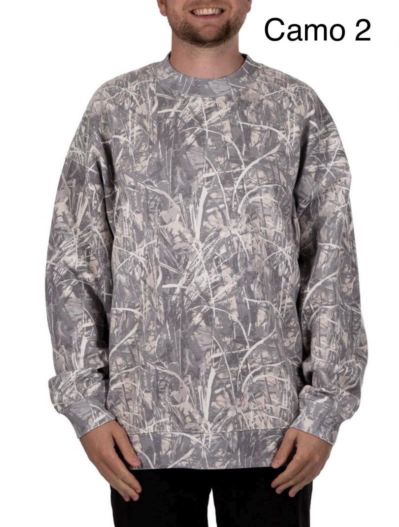 Monogram Camo Sweatshirt for Women, Left Chest Initial, Personalized Cursive Monogram, Oversized Pullover, Gift for Her