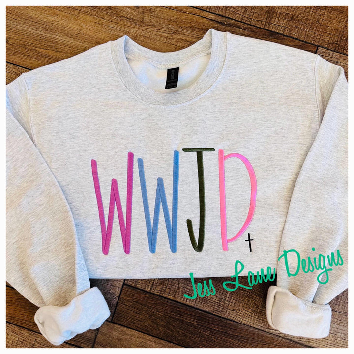 what would Jesus do embroidered shirt. wwjd shirt. Christian tshirt.