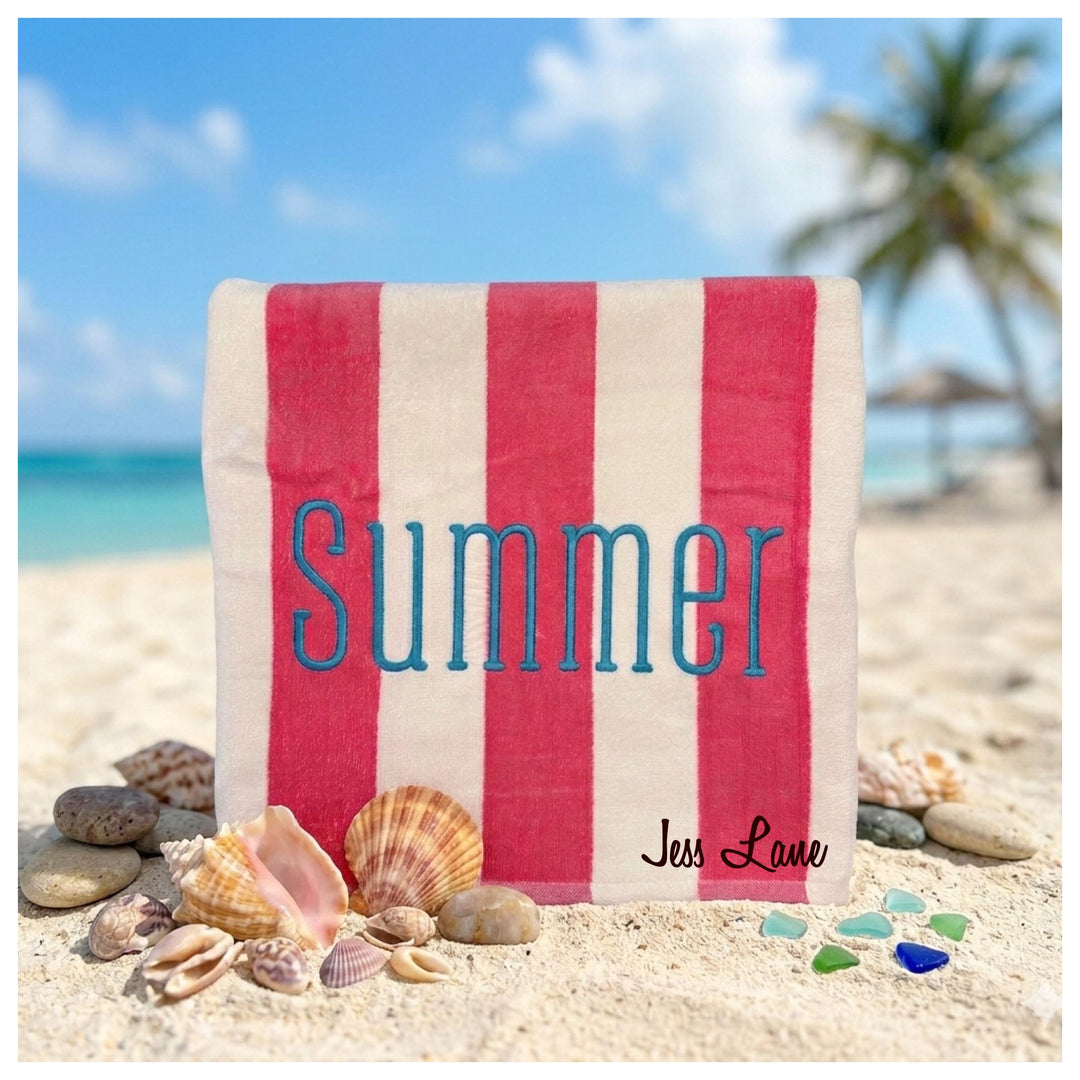 Embroidered Beach Towel | Monogrammed Beach Towel | Custom Beach Towel | Summer Beach Towel | Vacation Towel | Kids Custom Beach Towel