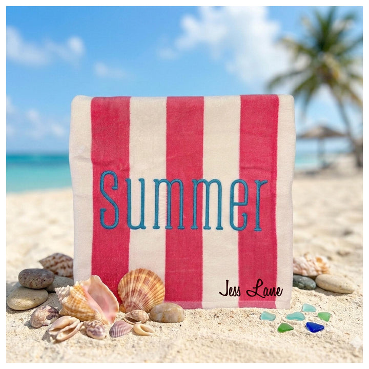 Embroidered Beach Towel | Monogrammed Beach Towel | Custom Beach Towel | Summer Beach Towel | Vacation Towel | Kids Custom Beach Towel