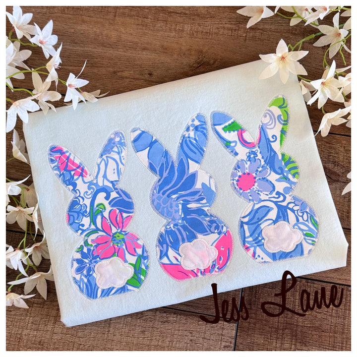 embroidered floral bunny tshirt