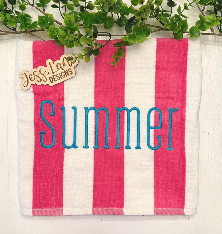 embroidered beach towel