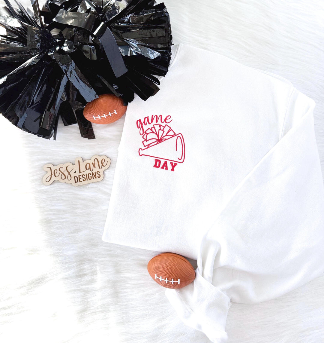 Embroidered Gameday Cheer Sweatshirt | Custom Cheer Crewneck | Personalized School Spirit Sweatshirt | Football Cheer Gift