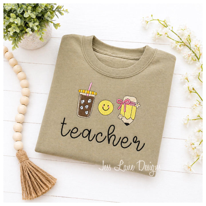 teacher embroidered comfort colors shirt