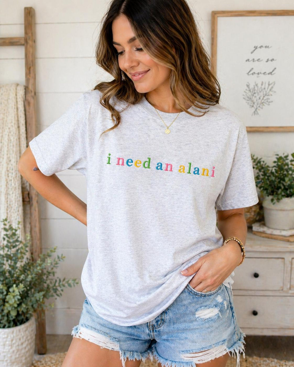 i need an alani embroidered t-shirt or sweatshirt