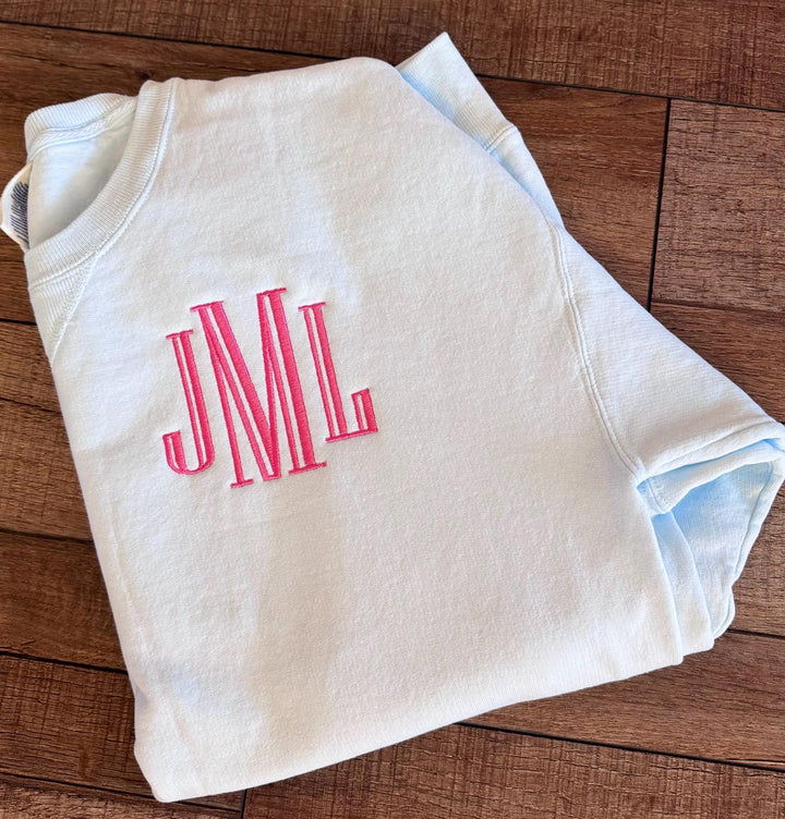 comfortwash monogram initials sweatshirt