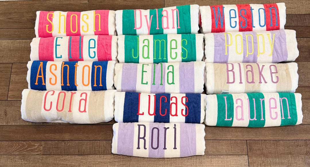 custom embroidered beach towels