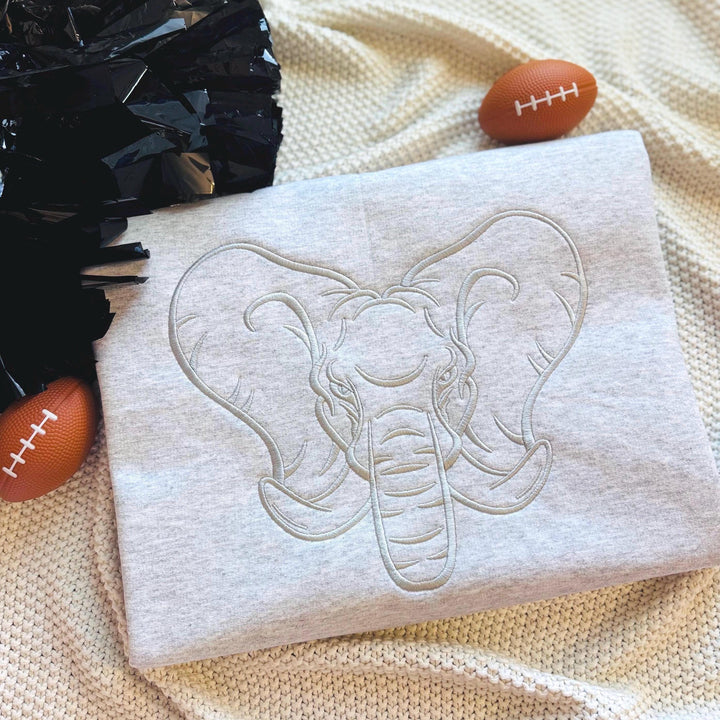 embroidered elephant mascot shirt