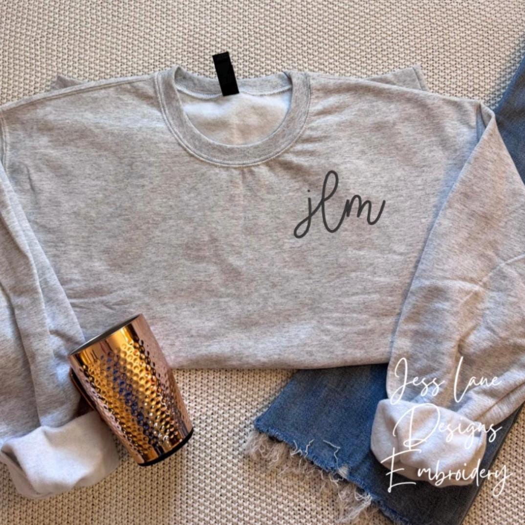 Personalized Monogram Sweatshirt | Embroidered Initial Sweatshirt | Custom Monogram Crewneck | Personalized Gift for Her