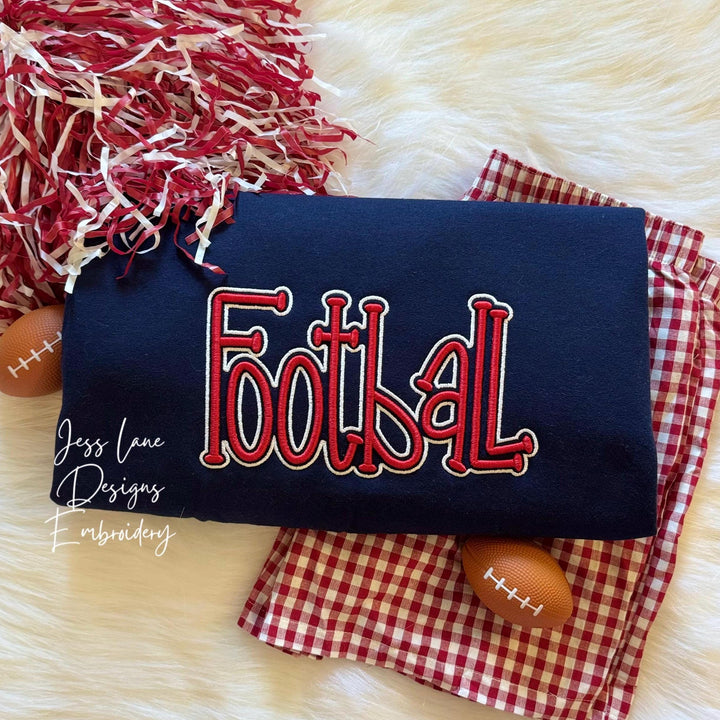 Football Puff Embroidered Sweatshirt | Football Crewneck | Personalized Football Sweatshirt | Game Day Sweatshirt | Football Mom Gift