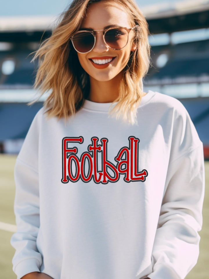 Football Puff Embroidered Sweatshirt | Football Crewneck | Personalized Football Sweatshirt | Game Day Sweatshirt | Football Mom Gift